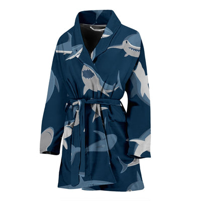 Shark Action Pattern Women Bath Robe