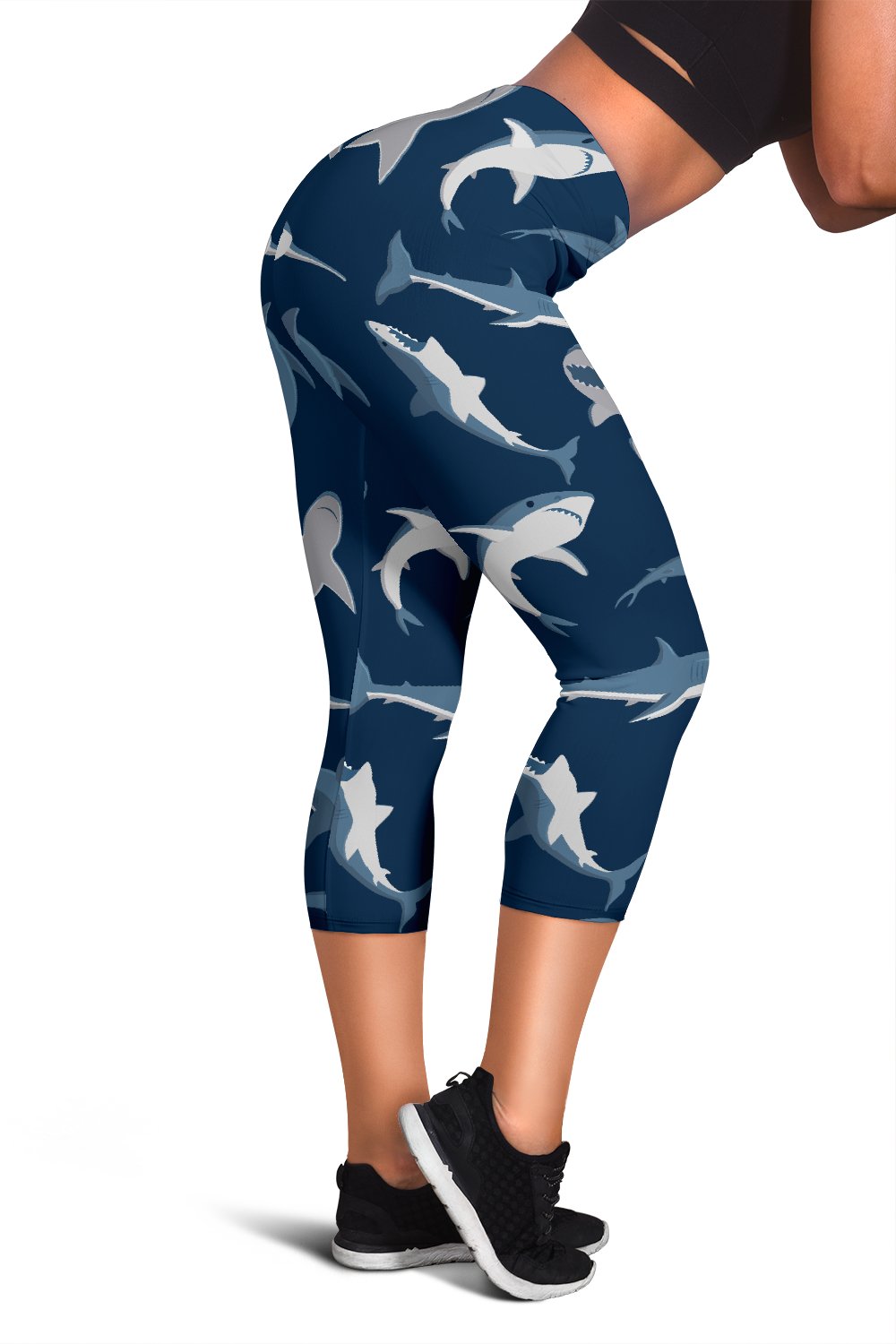 Shark Action Pattern Women Capris