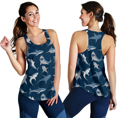 Shark Action Pattern Women Racerback Tank Top