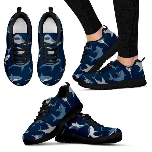 Shark Action Pattern Women Sneakers