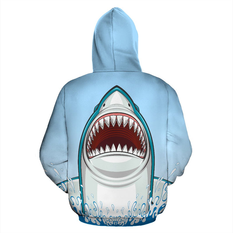 Shark Bite All Over Zip Up Hoodie