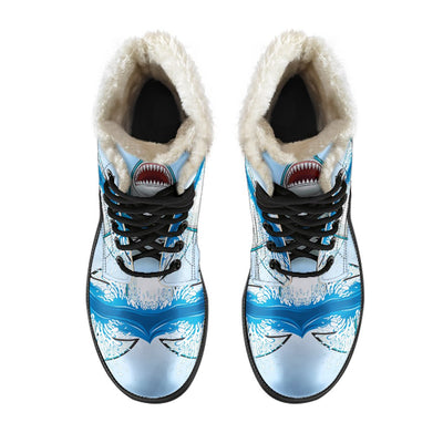 Shark Bite Faux Fur Leather Boots