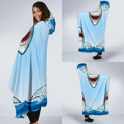 Shark Bite Hooded Blanket-JORJUNE.COM