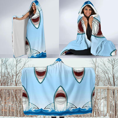 Shark Bite Hooded Blanket-JORJUNE.COM