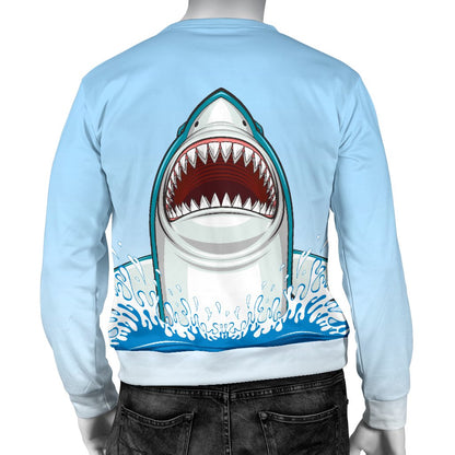 Shark Bite Men Crewneck Sweatshirt