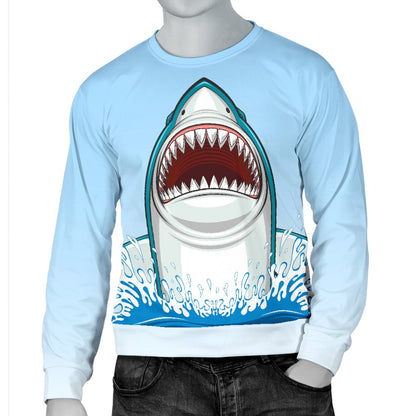 Shark Bite Men Crewneck Sweatshirt