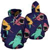 Shark Bite Pattern All Over Print Hoodie