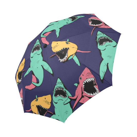 Shark Bite Pattern Automatic Foldable Umbrella