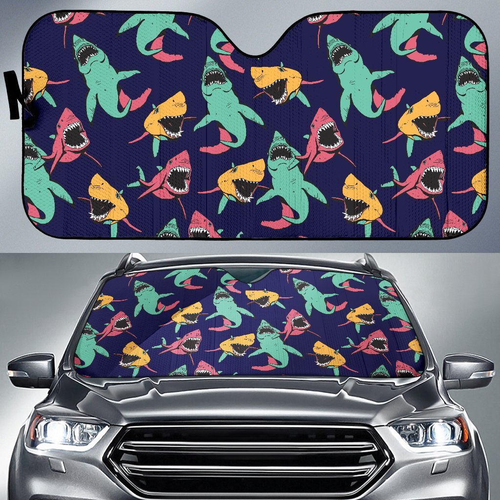 Shark Bite Pattern Car Sun Shade-JorJune