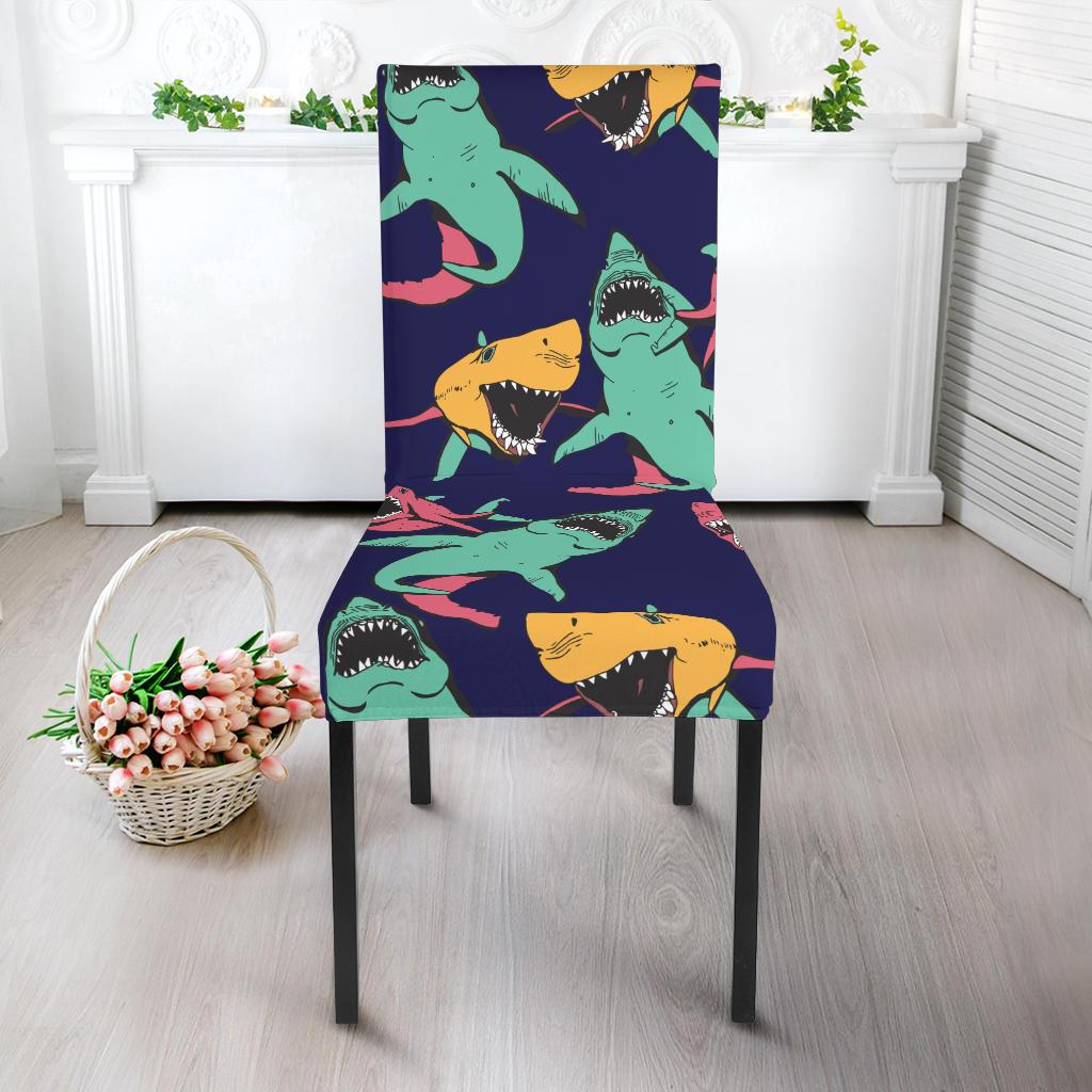 Shark Bite Pattern Dining Chair Slipcover-JORJUNE.COM