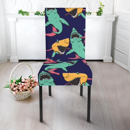 Shark Bite Pattern Dining Chair Slipcover-JORJUNE.COM