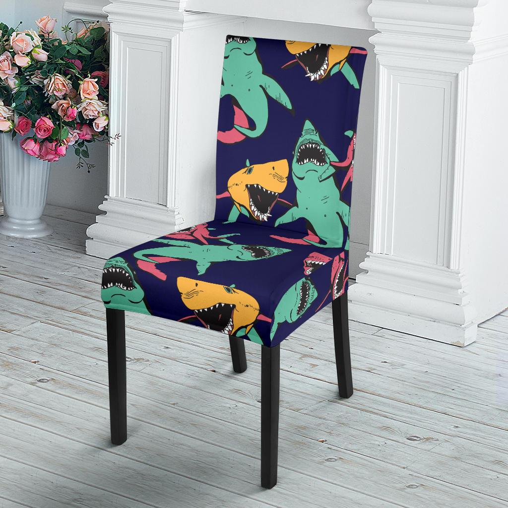 Shark Bite Pattern Dining Chair Slipcover-JORJUNE.COM