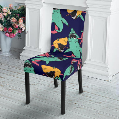 Shark Bite Pattern Dining Chair Slipcover-JORJUNE.COM