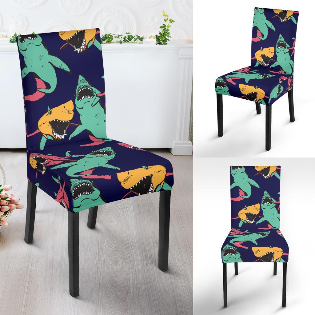 Shark Bite Pattern Dining Chair Slipcover-JORJUNE.COM