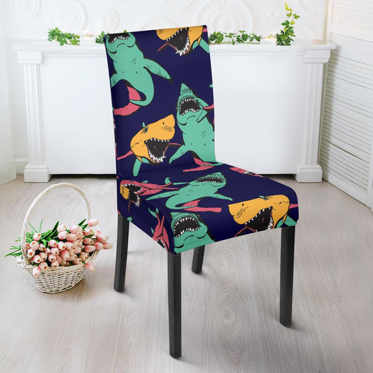 Shark Bite Pattern Dining Chair Slipcover-JORJUNE.COM