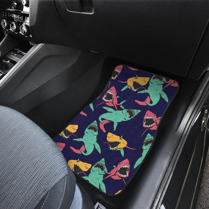 Shark Bite Pattern Front and Back Car Floor Mats