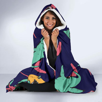 Shark Bite Pattern Hooded Blanket-JORJUNE.COM