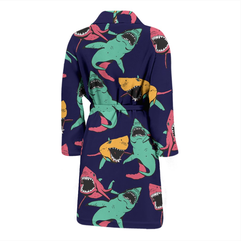 Shark Bite Pattern Men Bath Robe