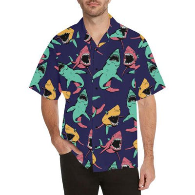 Shark Bite Pattern Men Hawaiian Shirt