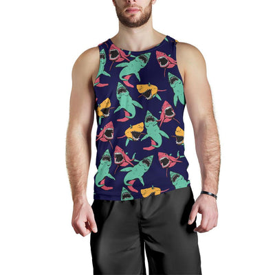 Shark Bite Pattern Men Tank Top