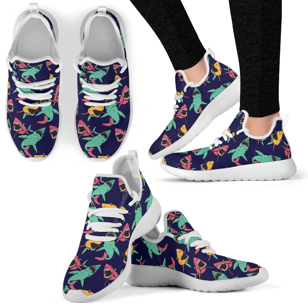 Shark Bite Pattern Mesh Knit Sneakers Shoes