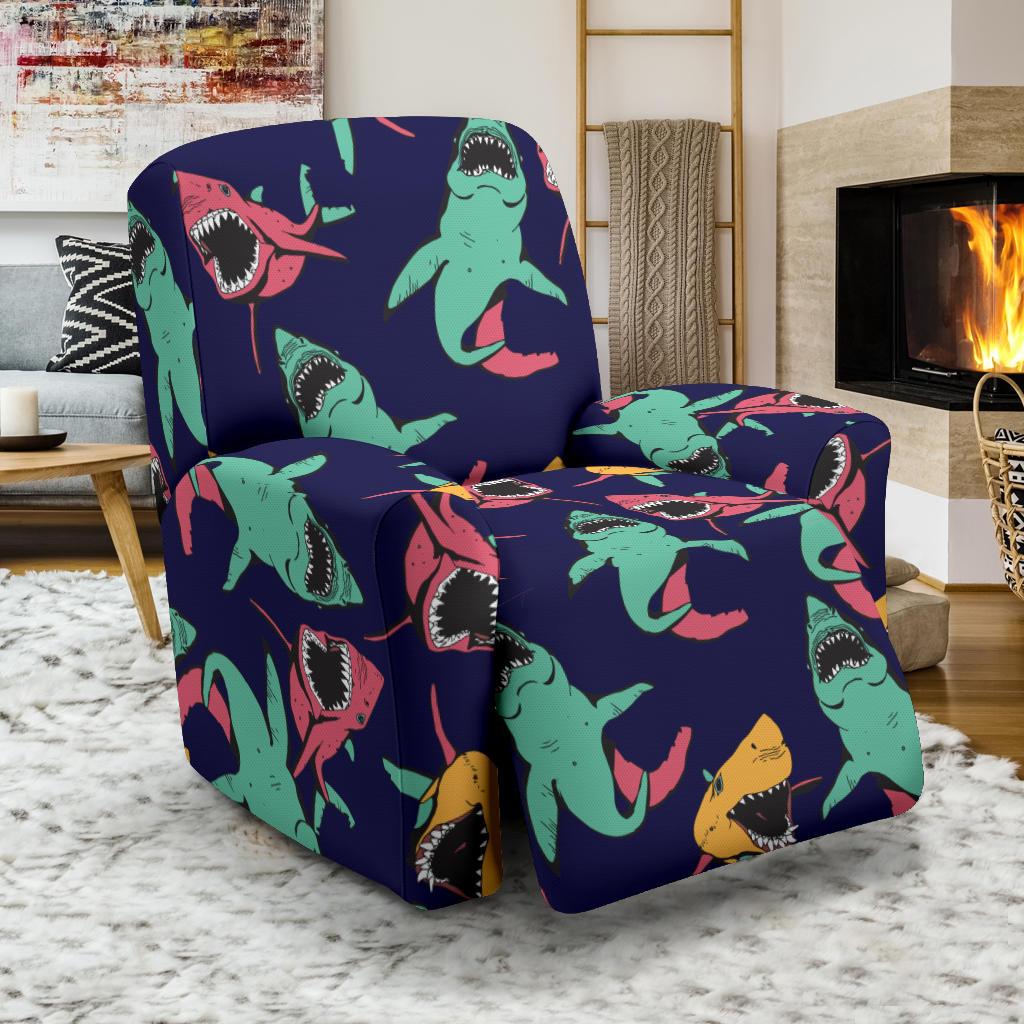 Shark Bite Pattern Recliner Slipcover-JORJUNE.COM