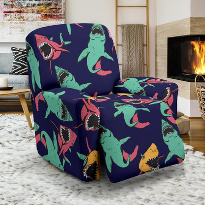 Shark Bite Pattern Recliner Slipcover-JORJUNE.COM