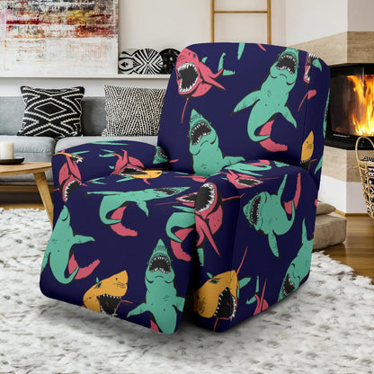 Shark Bite Pattern Recliner Slipcover-JORJUNE.COM