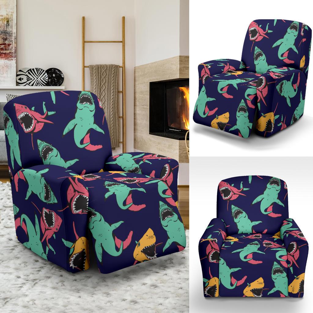 Shark Bite Pattern Recliner Slipcover-JORJUNE.COM