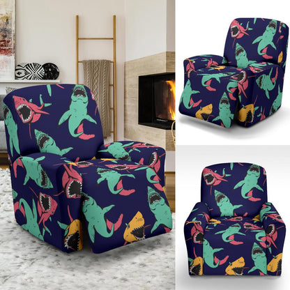 Shark Bite Pattern Recliner Slipcover-JORJUNE.COM