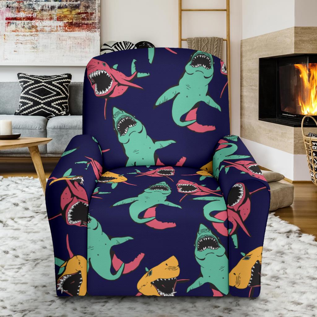 Shark Bite Pattern Recliner Slipcover-JORJUNE.COM