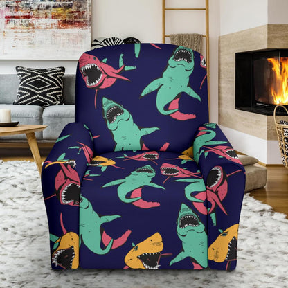 Shark Bite Pattern Recliner Slipcover-JORJUNE.COM