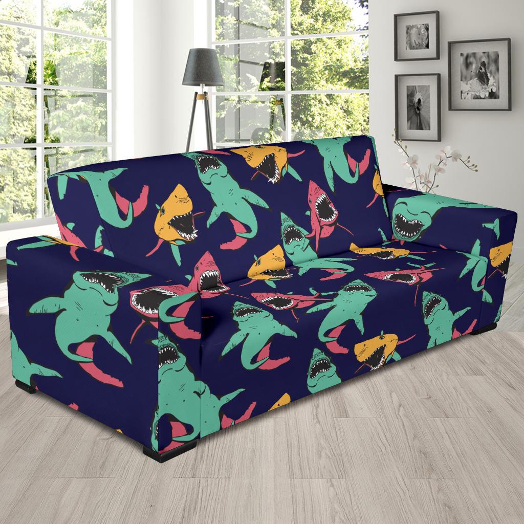 Shark Bite Pattern Sofa Slipcover-JORJUNE.COM