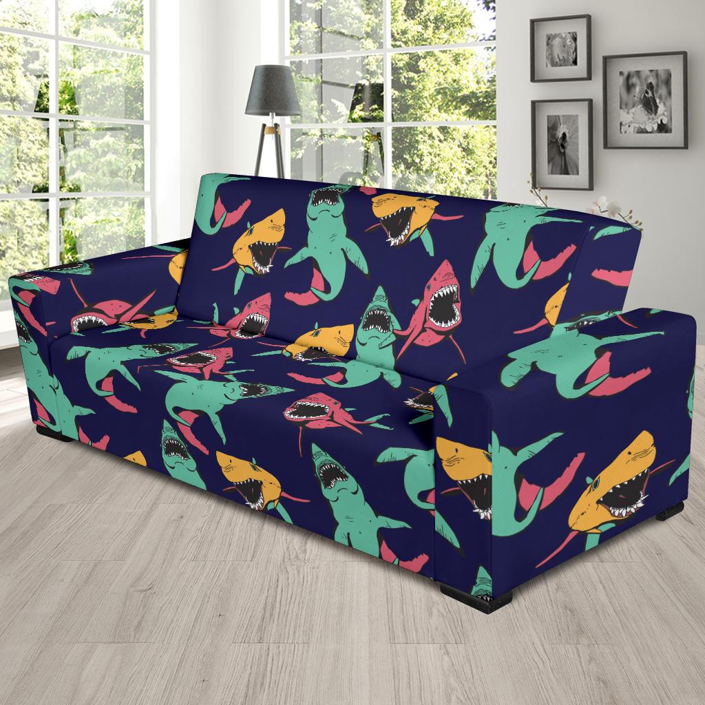 Shark Bite Pattern Sofa Slipcover-JORJUNE.COM