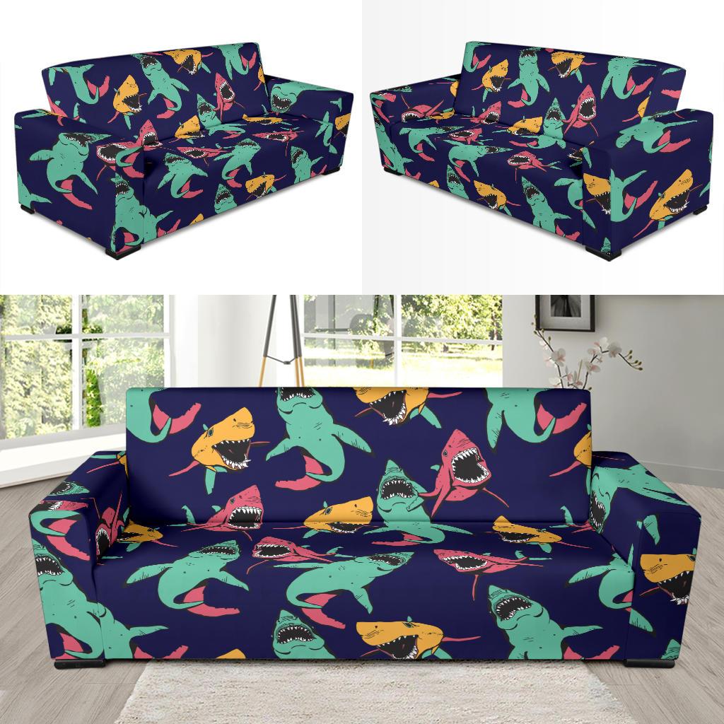 Shark Bite Pattern Sofa Slipcover-JORJUNE.COM