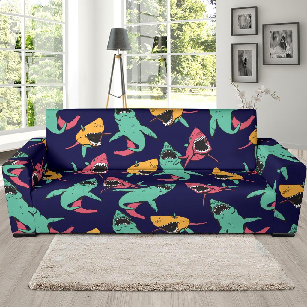 Shark Bite Pattern Sofa Slipcover-JORJUNE.COM
