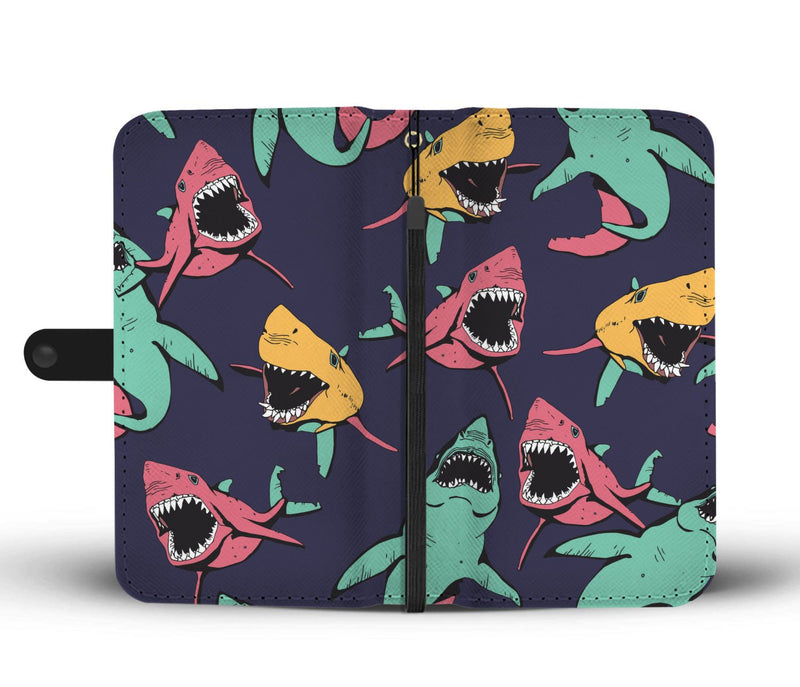 Shark Bite Pattern Wallet Phone Case