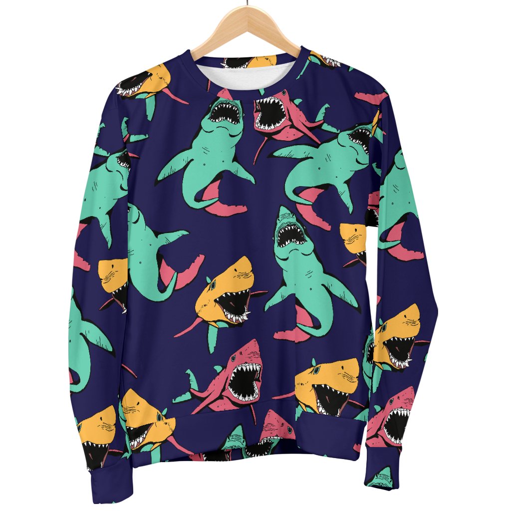 Shark Bite Pattern Women Crewneck Sweatshirt