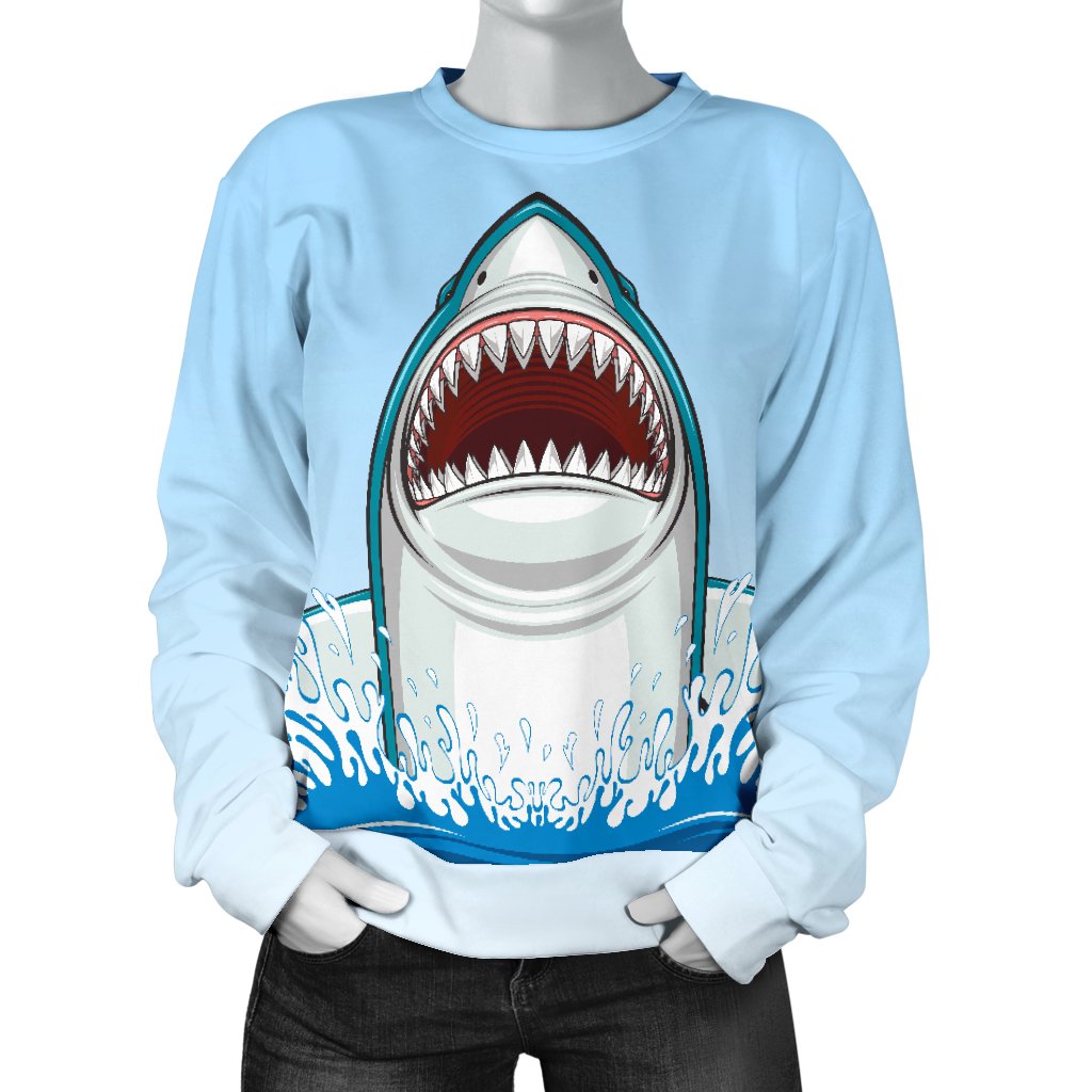 Shark Bite Women Crewneck Sweatshirt