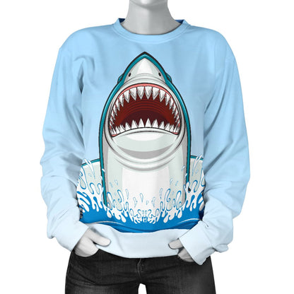 Shark Bite Women Crewneck Sweatshirt