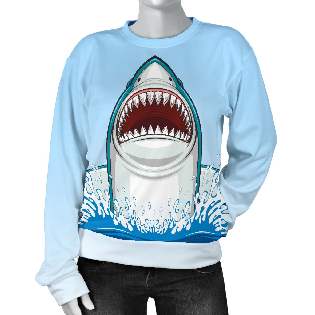 Shark Bite Women Crewneck Sweatshirt