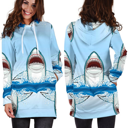 Shark Bite Women Hoodie Dress
