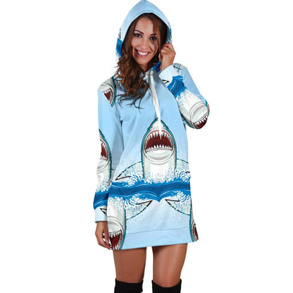 Shark Bite Women Hoodie Dress