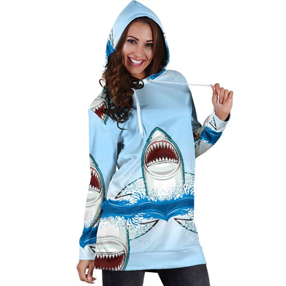 Shark Bite Women Hoodie Dress