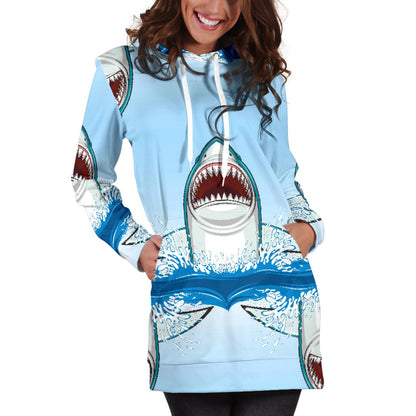 Shark Bite Women Hoodie Dress