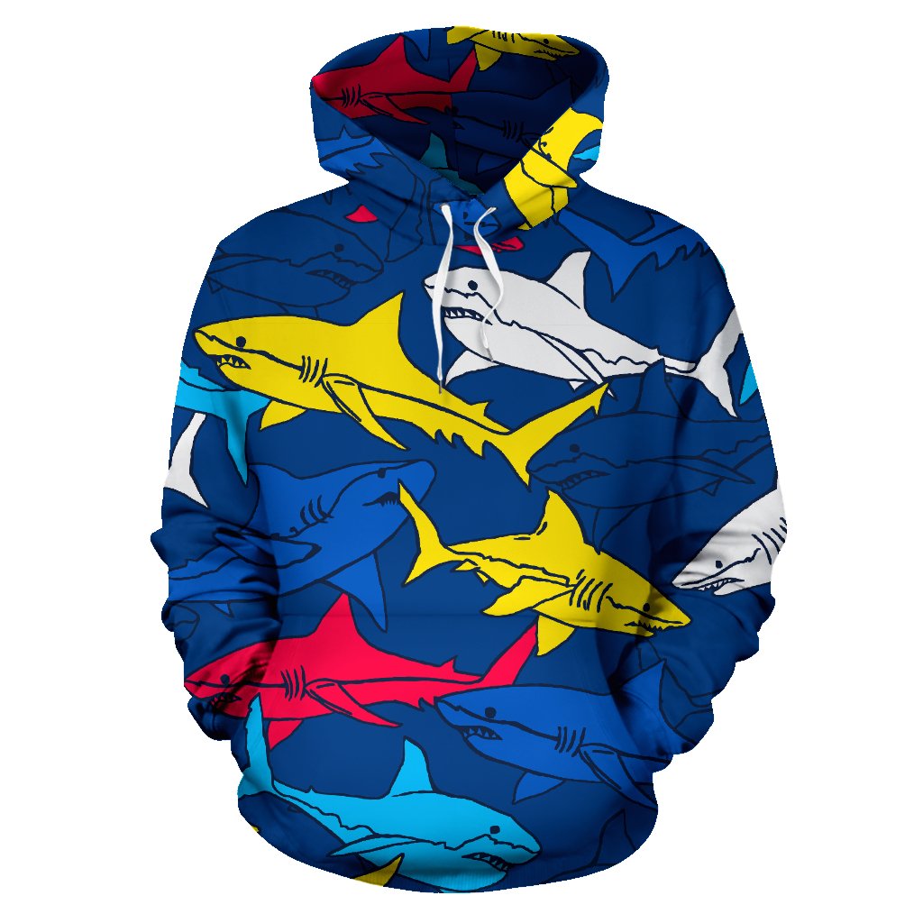 Shark Color Pattern All Over Print Hoodie