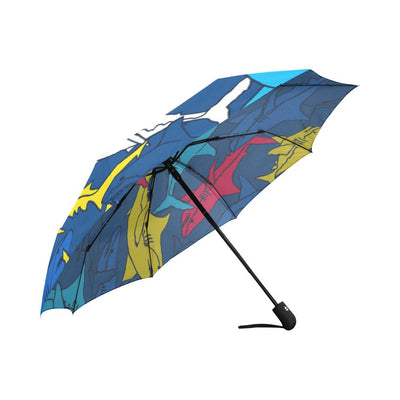 Shark Color Pattern Automatic Foldable Umbrella
