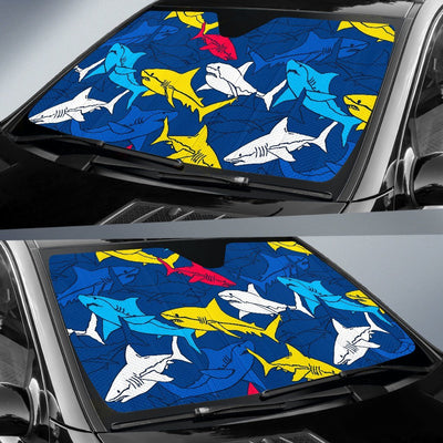 Shark Color Pattern Car Sun Shade-JorJune