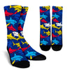 Shark Color Pattern Crew Socks