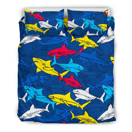 Shark Color Pattern Duvet Cover Bedding Set